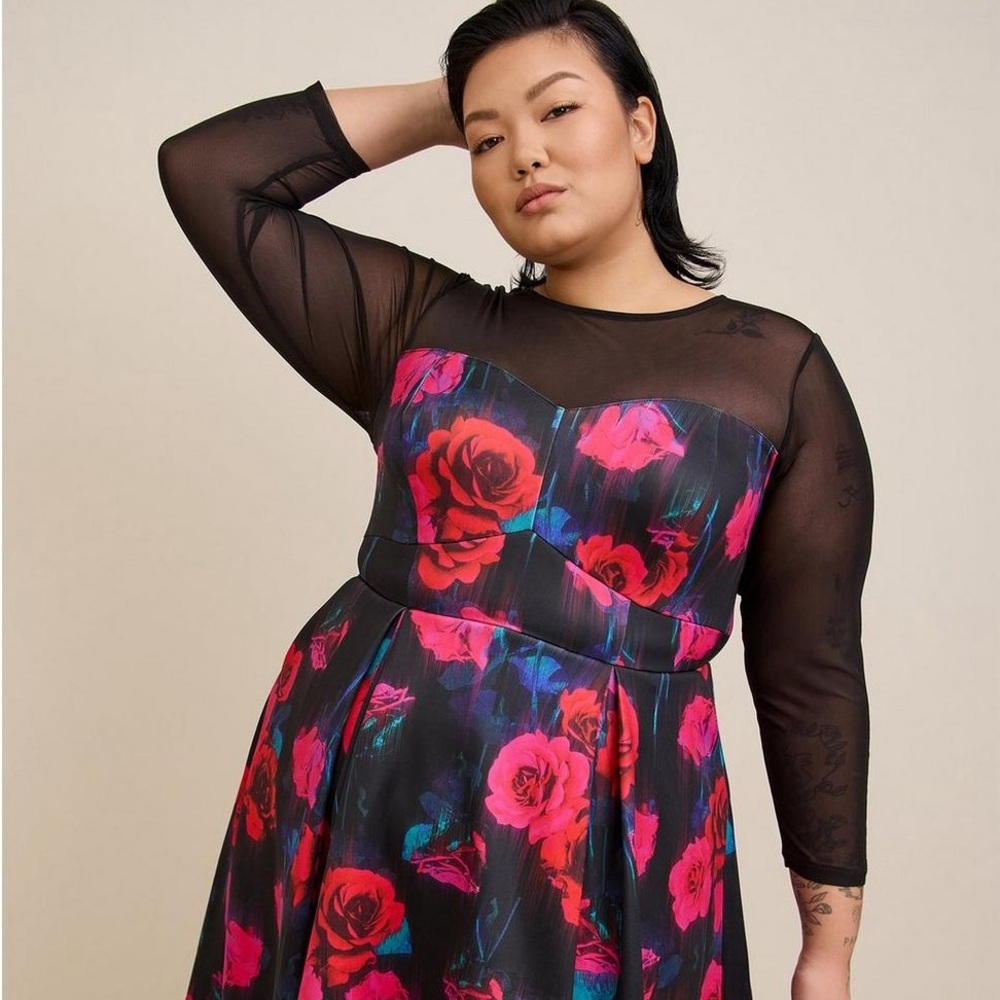 Torrid Mini Scuba Illusion Neck Dress NWT Size 1X